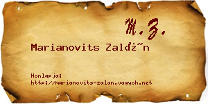 Marianovits Zalán névjegykártya