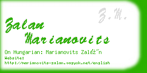 zalan marianovits business card